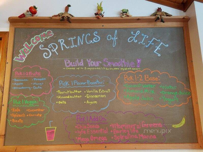 Springs of Life Cafe - Covington, LA menu_pic