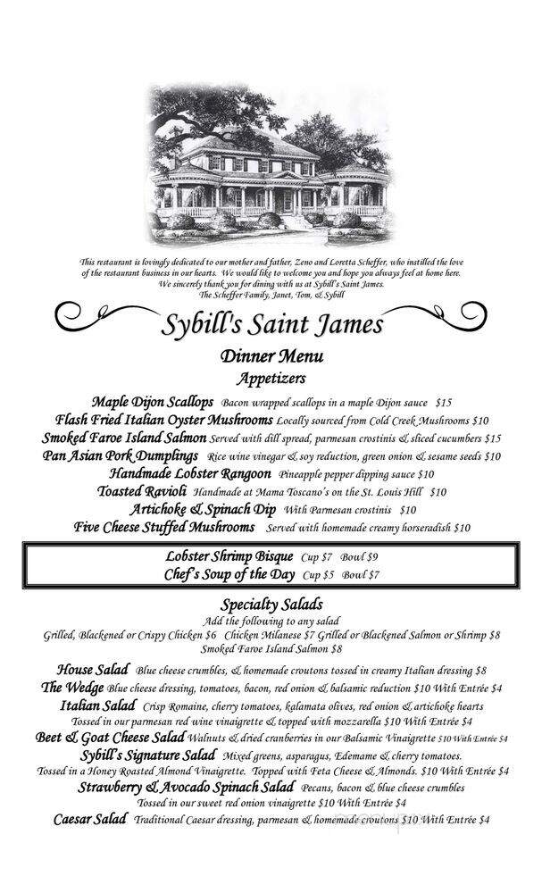 Sybill's St James - Saint James, MO menu_pic