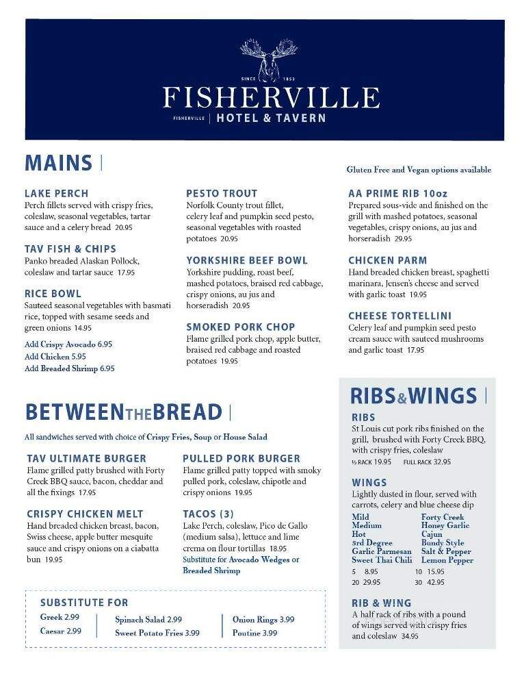 Fisherville Hotel & Tavern - Fisherville, ON menu_pic