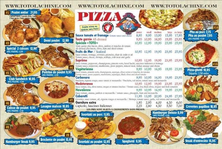 Restaurant Toto Pizzeria Lachine - Montreal, QC menu_pic