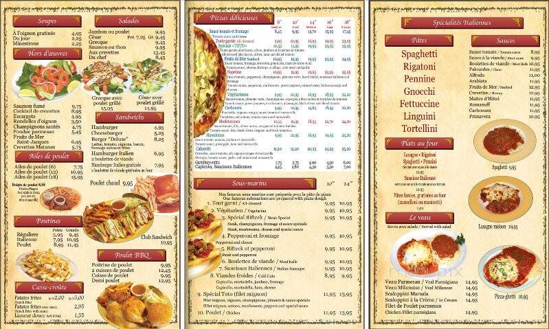 Restaurant Toto Pizzeria Lachine - Montreal, QC menu_pic
