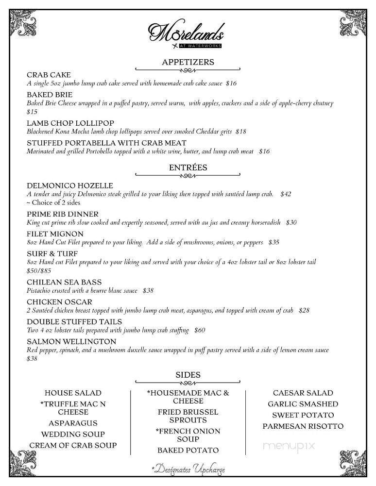 Morelands At Waterworks - Greensburg, PA menu_pic