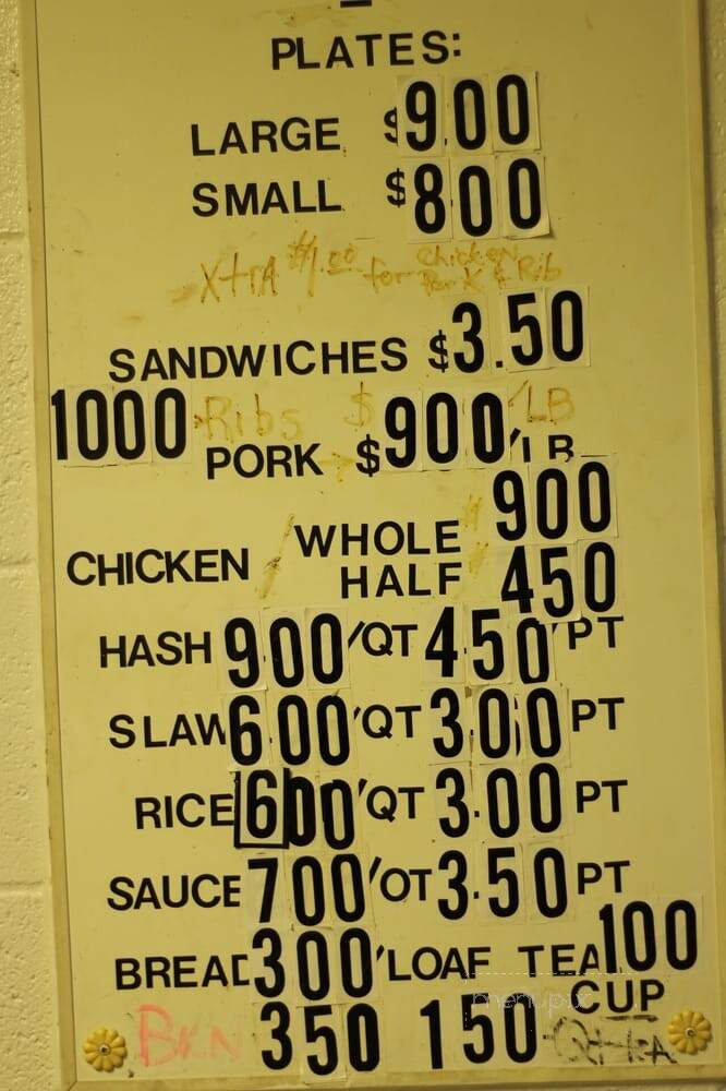 Wise Bar-B-Q House - Newberry, SC menu_pic
