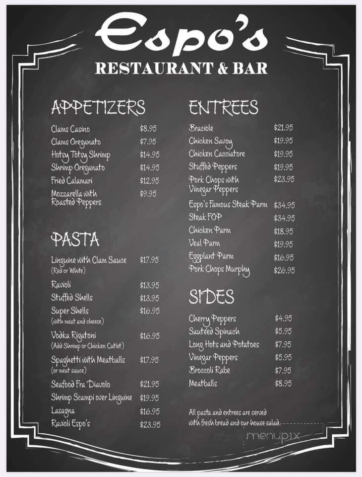 Espo's Restaurant & Bar - Raritan, NJ menu_pic