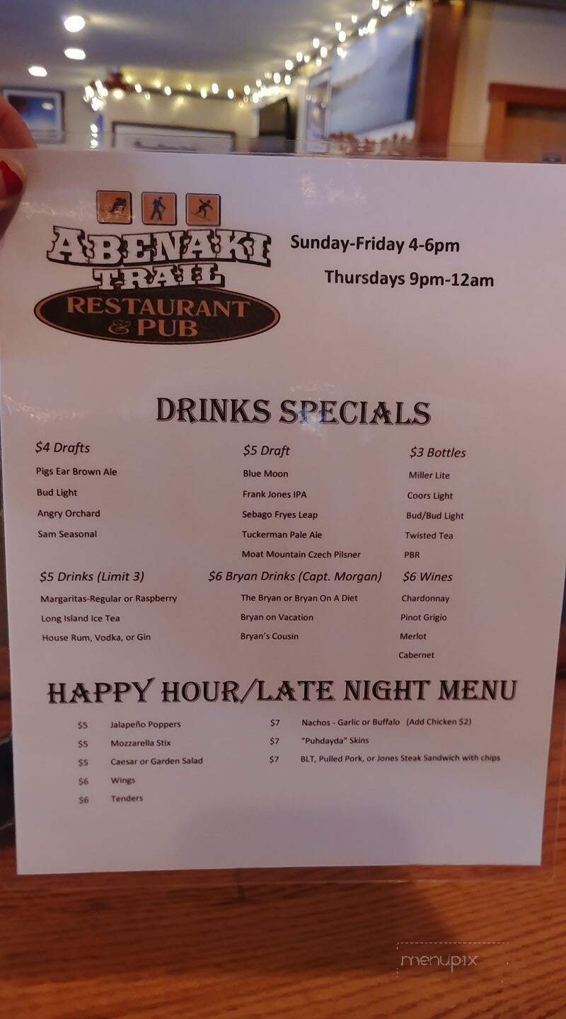 Abenaki Trail - North Conway, NH menu_pic