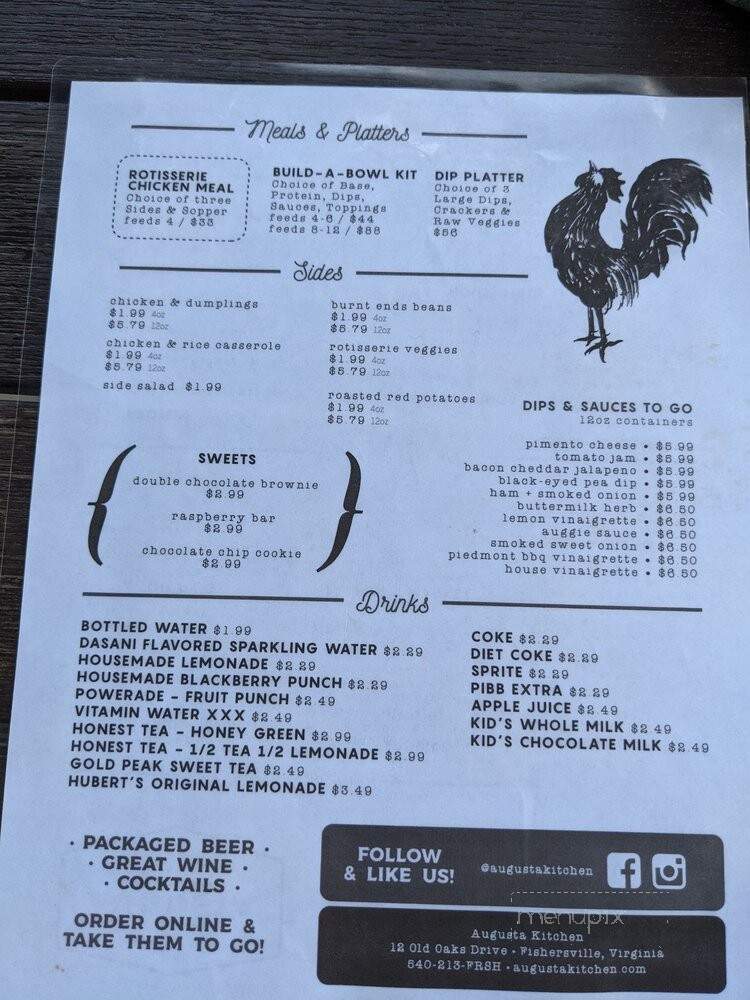 Augusta Kitchen - Fishersville, VA menu_pic