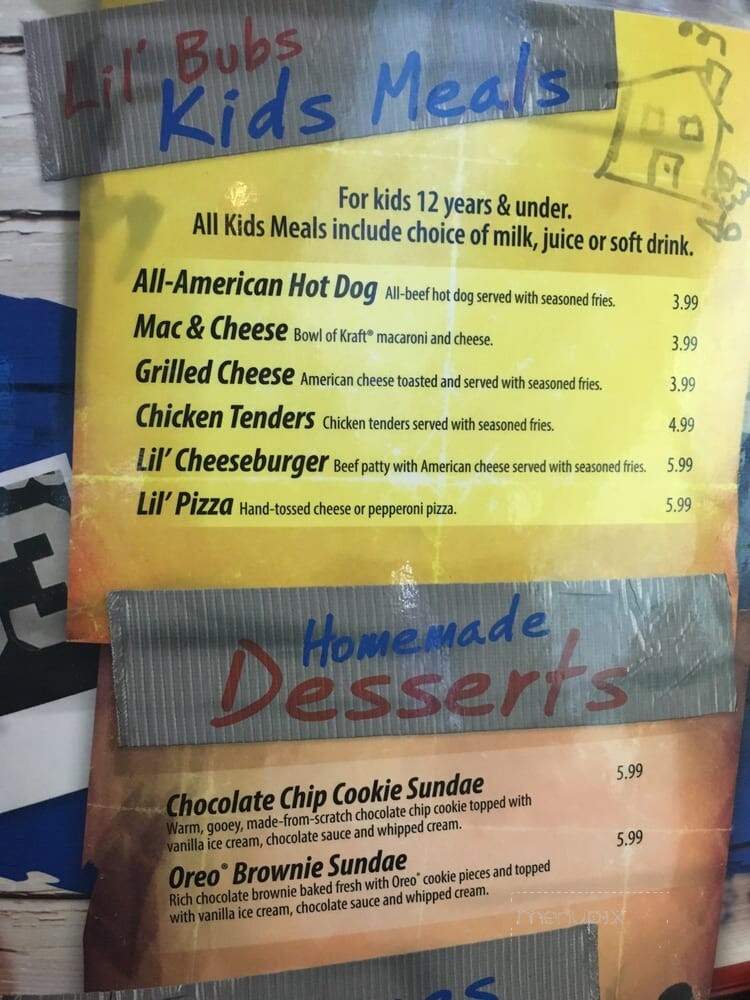 Bubba's 33 - Wichita, KS menu_pic