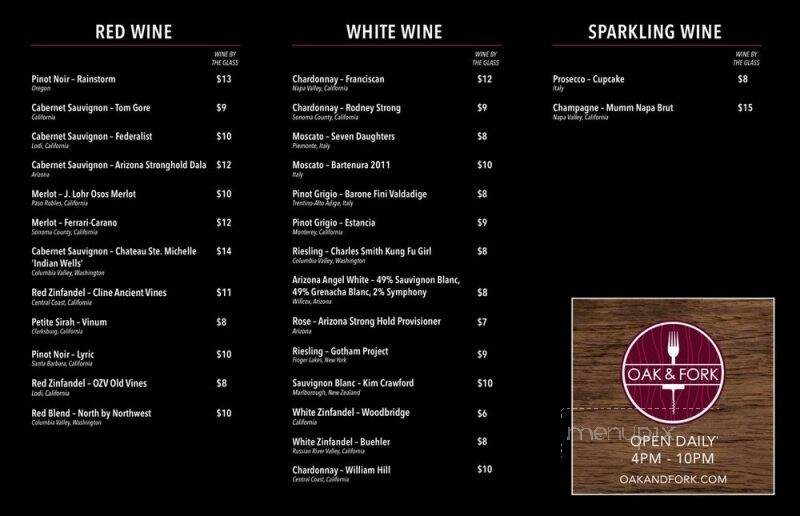 Oak & Fork - Maricopa, AZ menu_pic