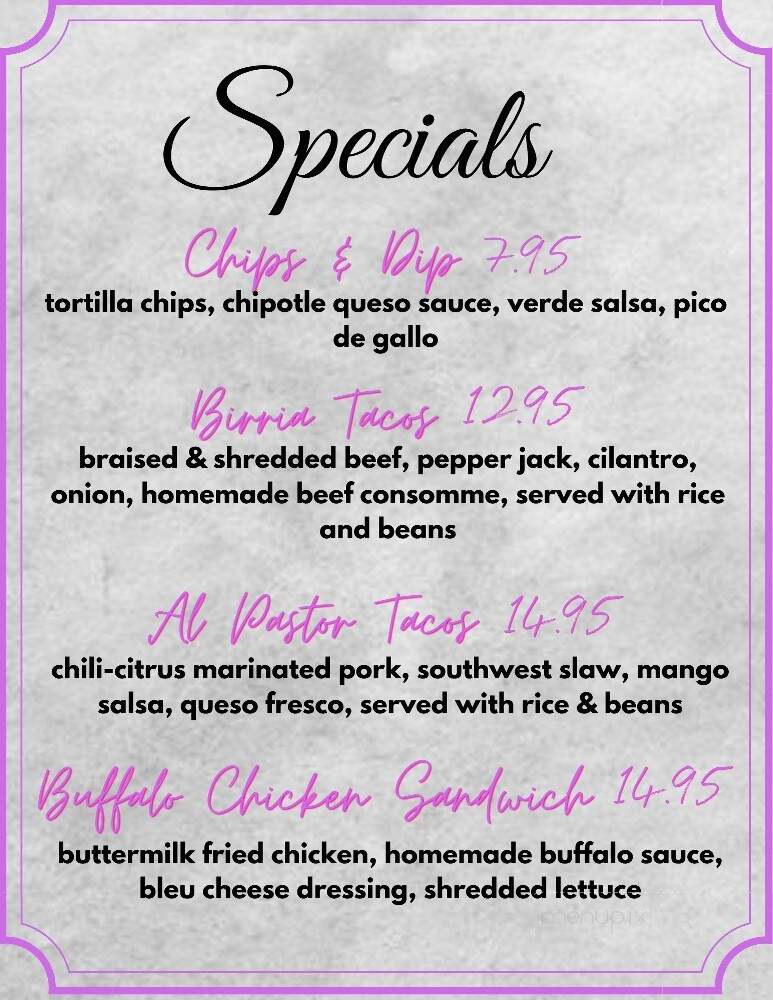 The Purple Goat - Rochester, MN menu_pic