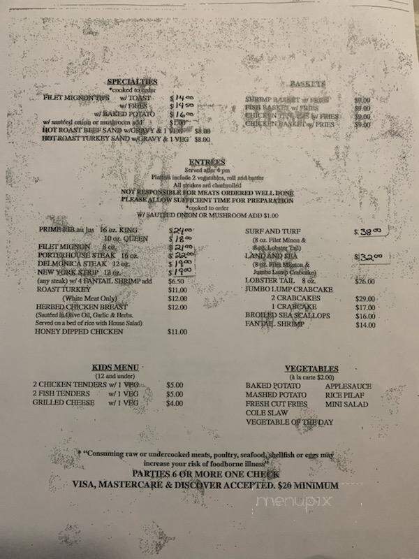 Creekside Cafe - Columbia, PA menu_pic