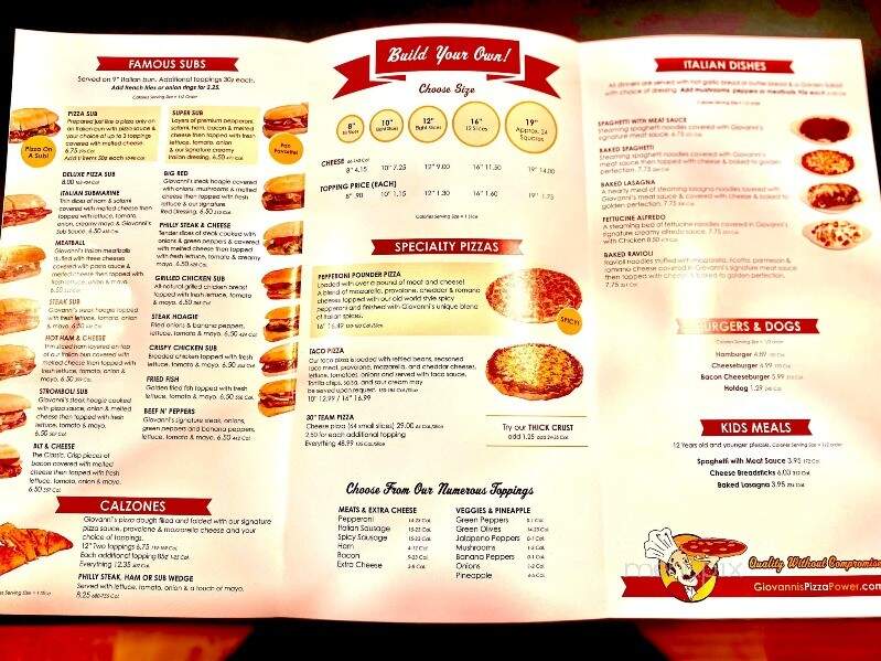 Giovanni's Pizza - North Matewan, WV menu_pic