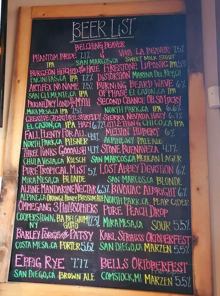 Junction 52 Bar & Grill - Santee, CA menu_pic