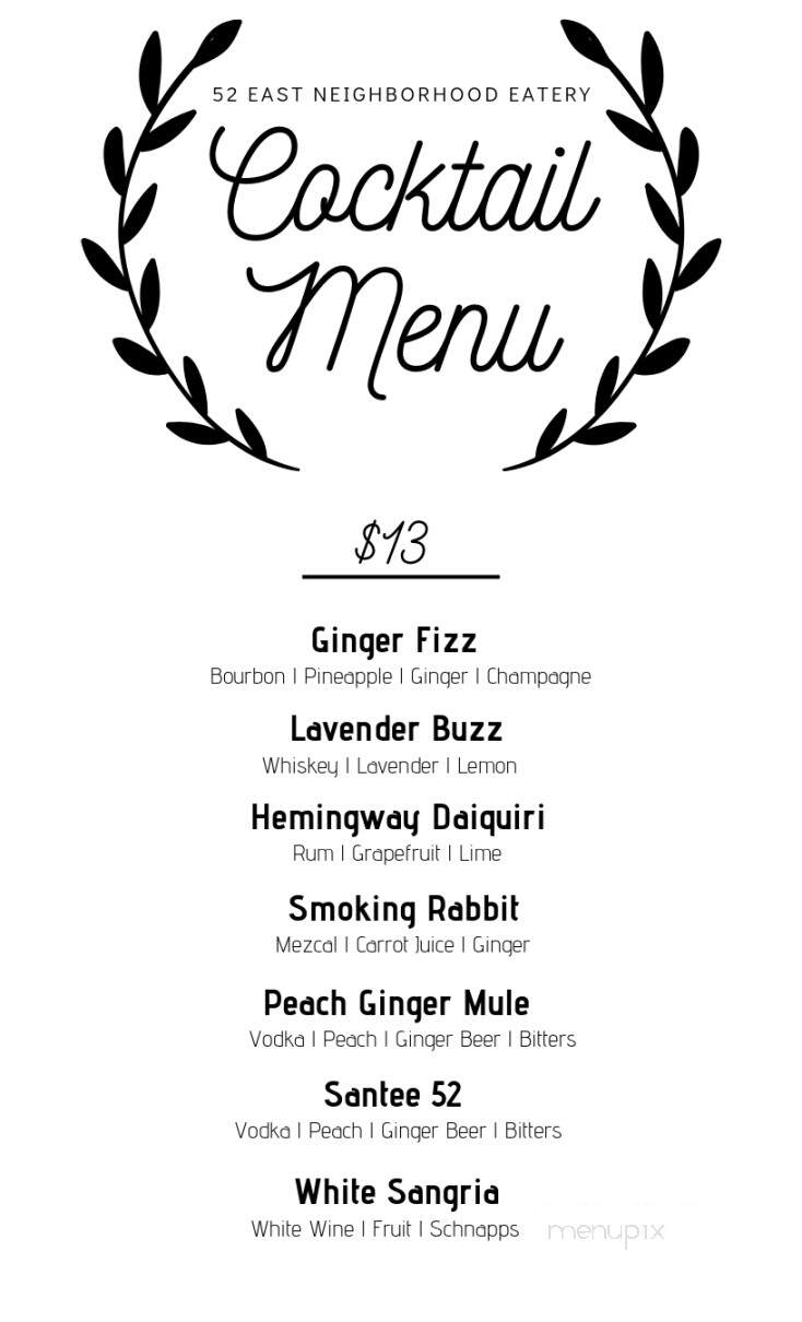 Junction 52 Bar & Grill - Santee, CA menu_pic