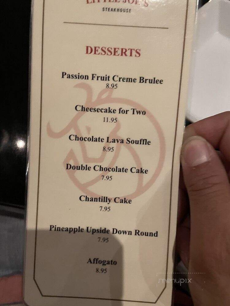 Little Joe's Steakhouse - Honolulu, HI menu_pic