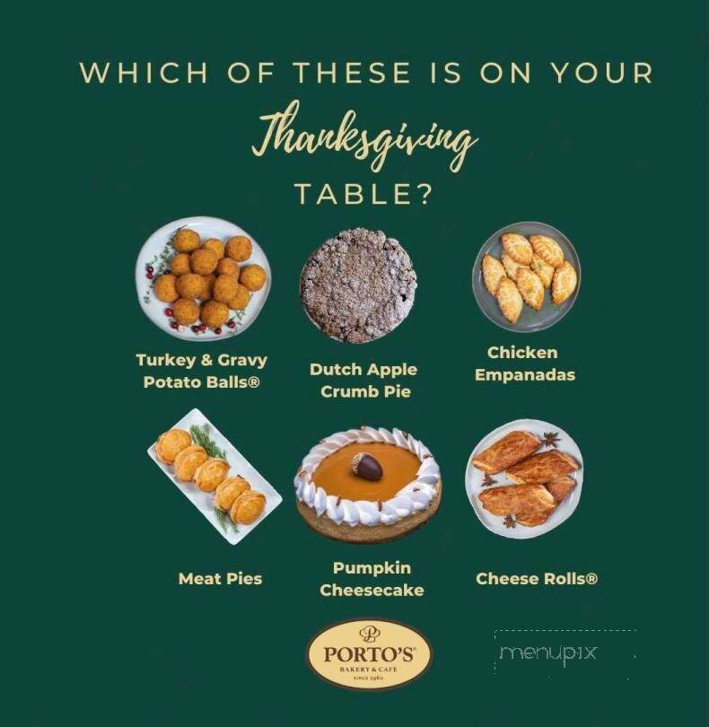 Porto's Bakery & Cafe - Downey, CA menu_pic