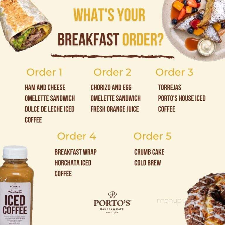 Porto's Bakery & Cafe - Downey, CA menu_pic