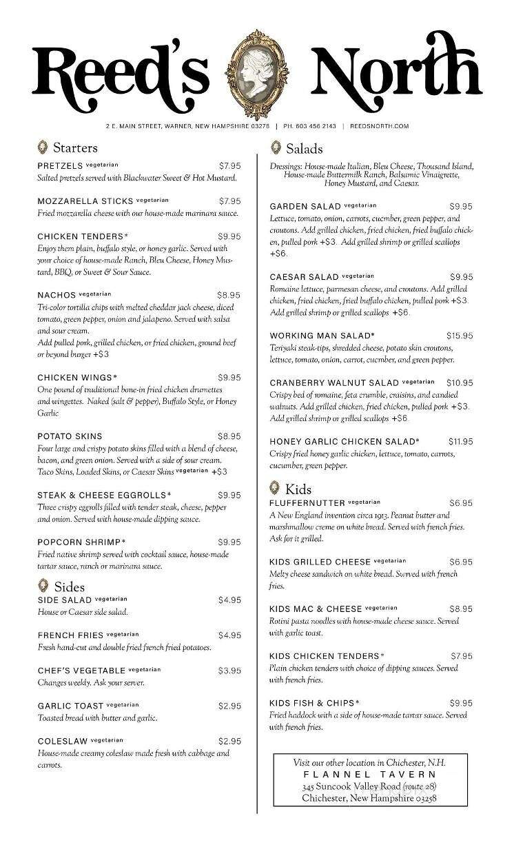 Reed's North - Warner, NH menu_pic