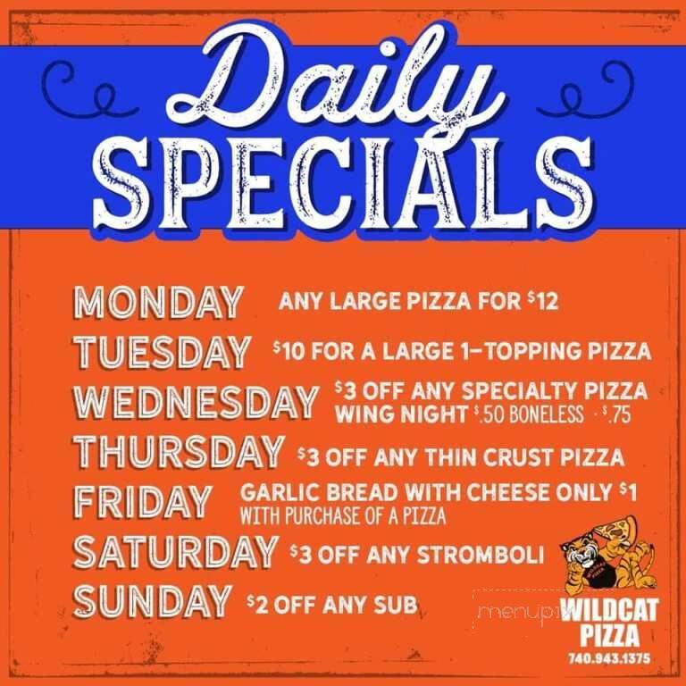 Wildcat Pizza - Richwood, OH menu_pic