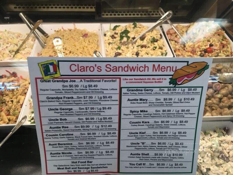 Claro's Italian Markets - Upland, CA menu_pic