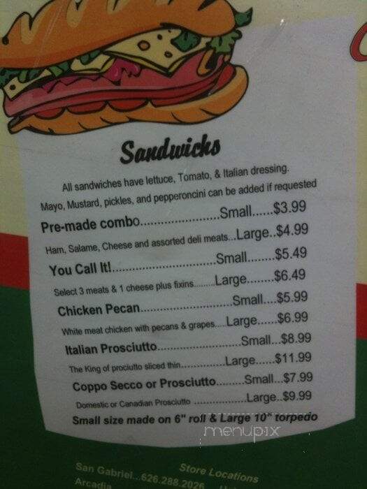 Claro's Italian Markets - Upland, CA menu_pic