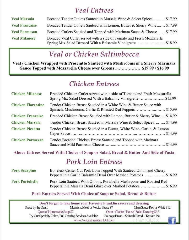 Franklin Hotel - Rome, NY menu_pic