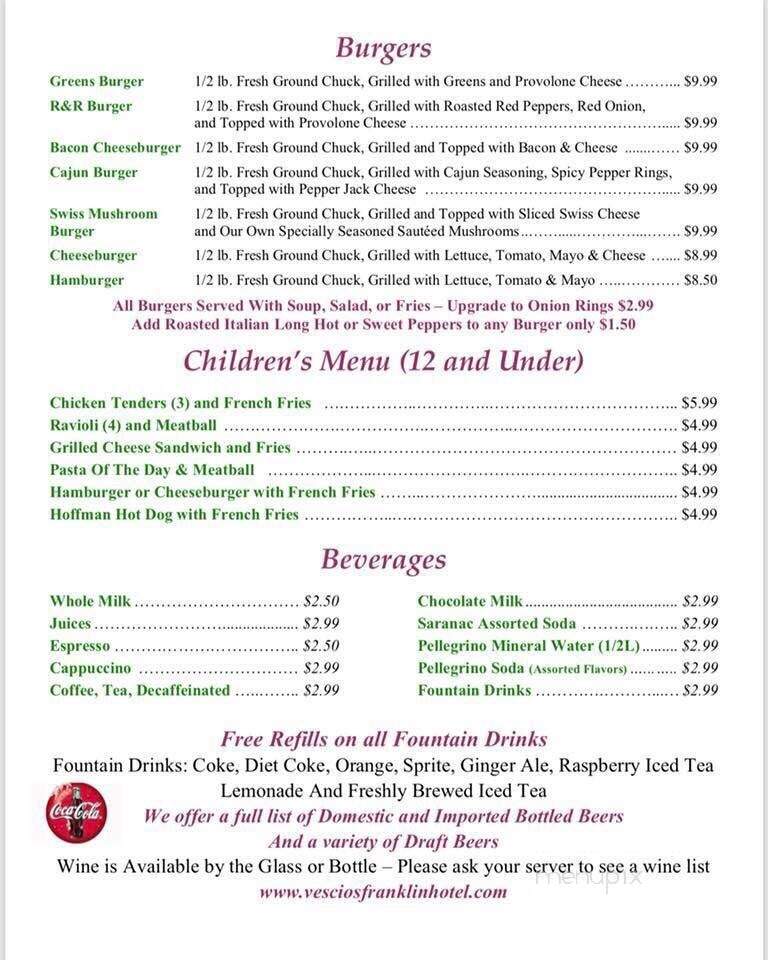 Franklin Hotel - Rome, NY menu_pic