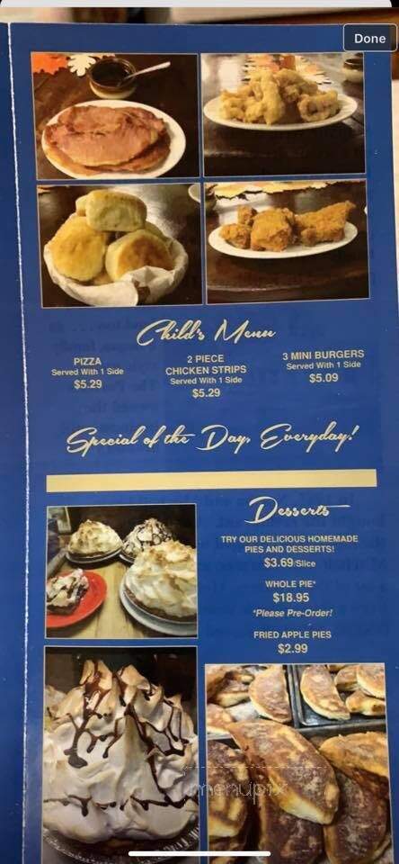Lighthouse Restaurant - Sulphur Well, KY menu_pic