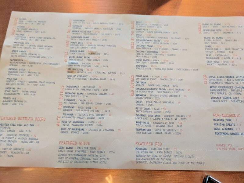 Blue Heron - Baywood-Los Osos, CA menu_pic