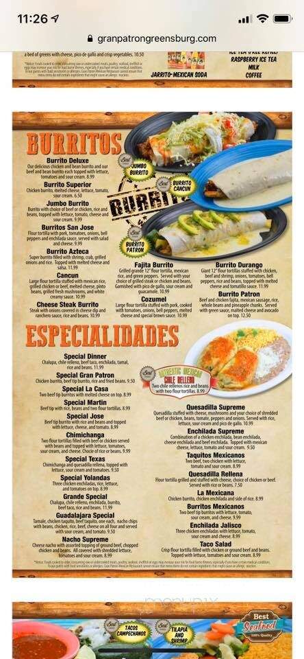 Don Patron - Oakland, MD menu_pic