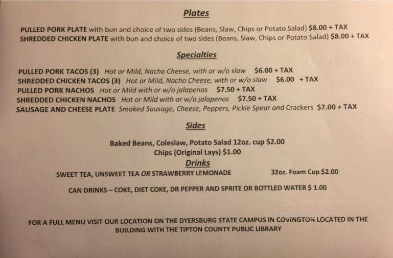 MidSouth BBQ - Covington, TN menu_pic