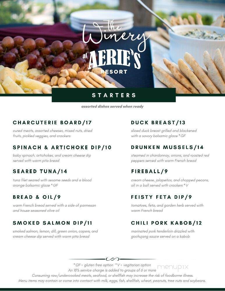 Aerie's Winery - Grafton, IL menu_pic