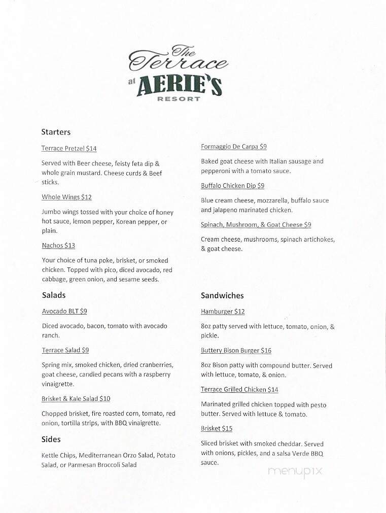 Aerie's Winery - Grafton, IL menu_pic