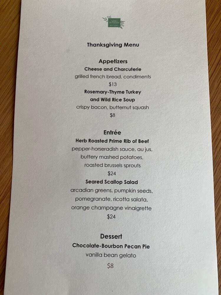Garden Restaurant at the Barnes Foundation - Philadelphia, PA menu_pic