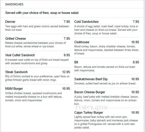 Casino Regina - The Last Spike - Regina, SK menu_pic