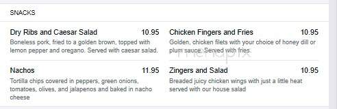 Casino Regina - The Last Spike - Regina, SK menu_pic