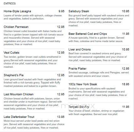 Casino Regina - The Last Spike - Regina, SK menu_pic