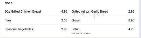 Casino Regina - The Last Spike - Regina, SK menu_pic