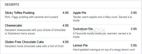 Casino Regina - The Last Spike - Regina, SK menu_pic