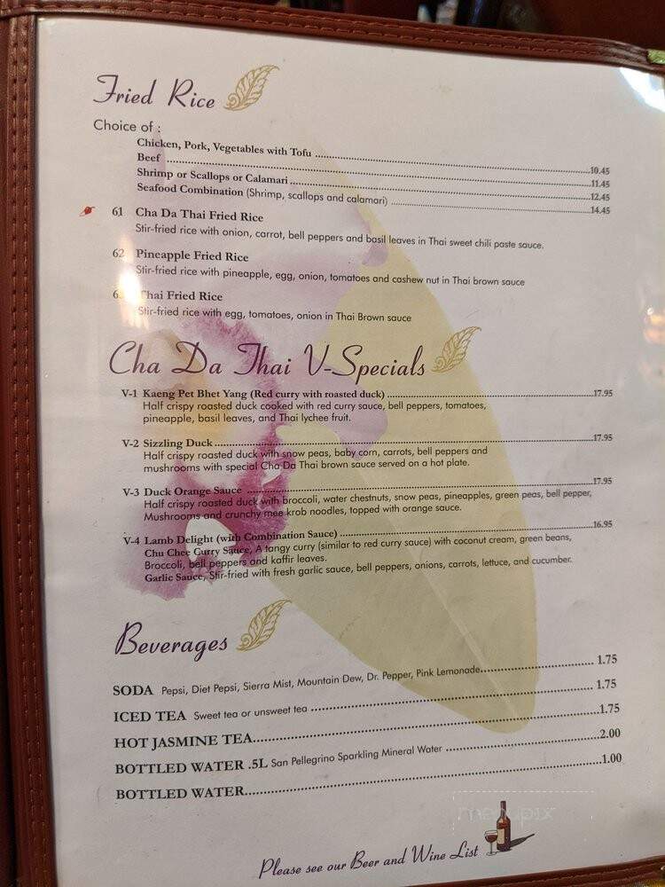 Cha-Da Thai - Winston Salem, NC menu_pic