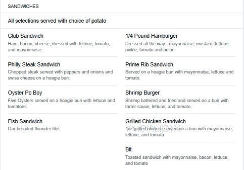 McLain Family Steak House - Defuniak Springs, FL menu_pic