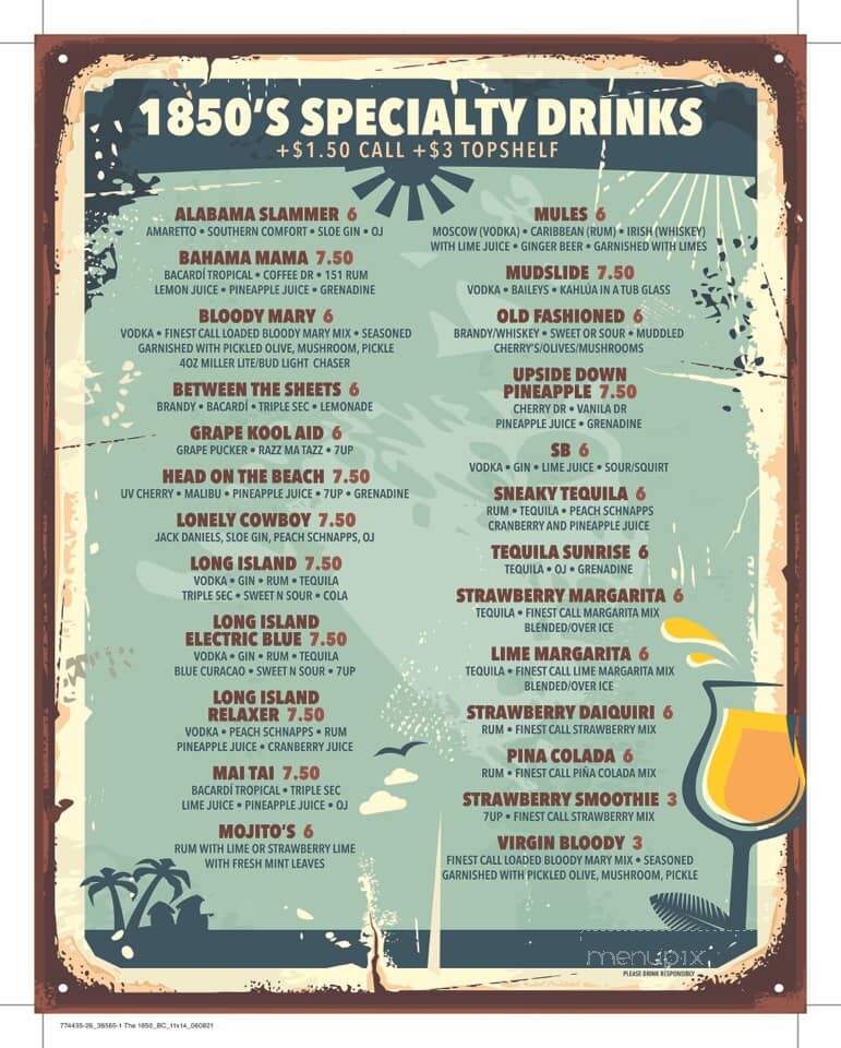1850s Inn - Juneau, WI menu_pic