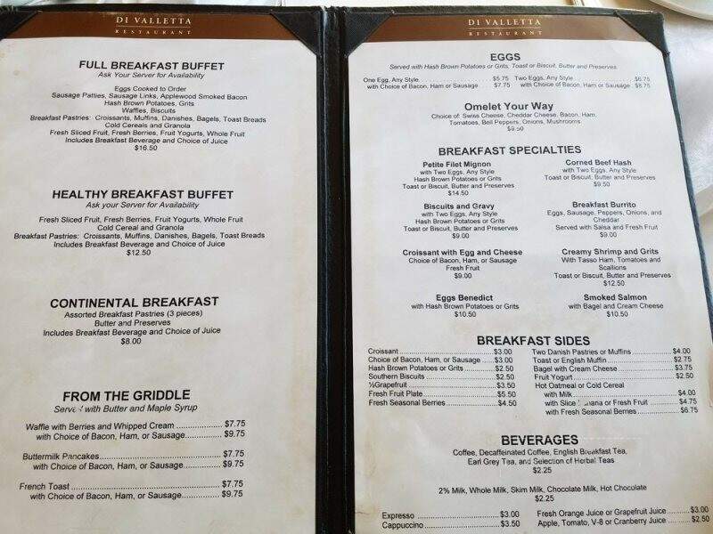 Di Valletta Restaurant - Greensboro, NC menu_pic