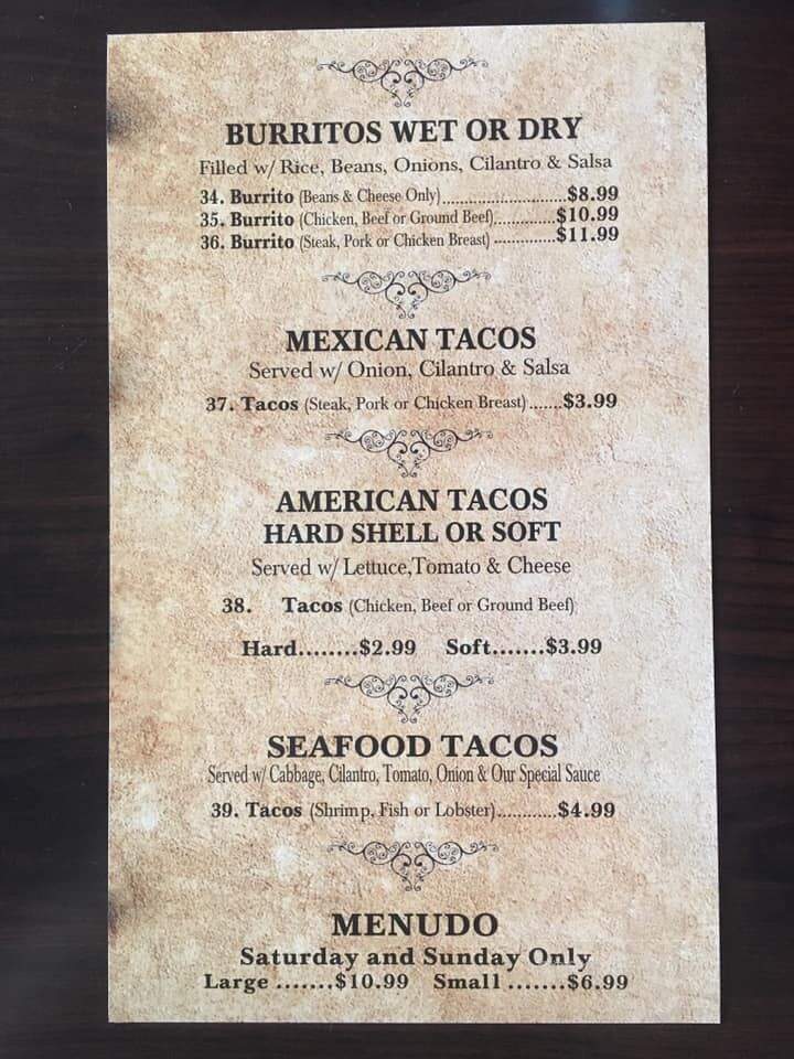 Hortencias at the Cliffhanger - Crestline, CA menu_pic