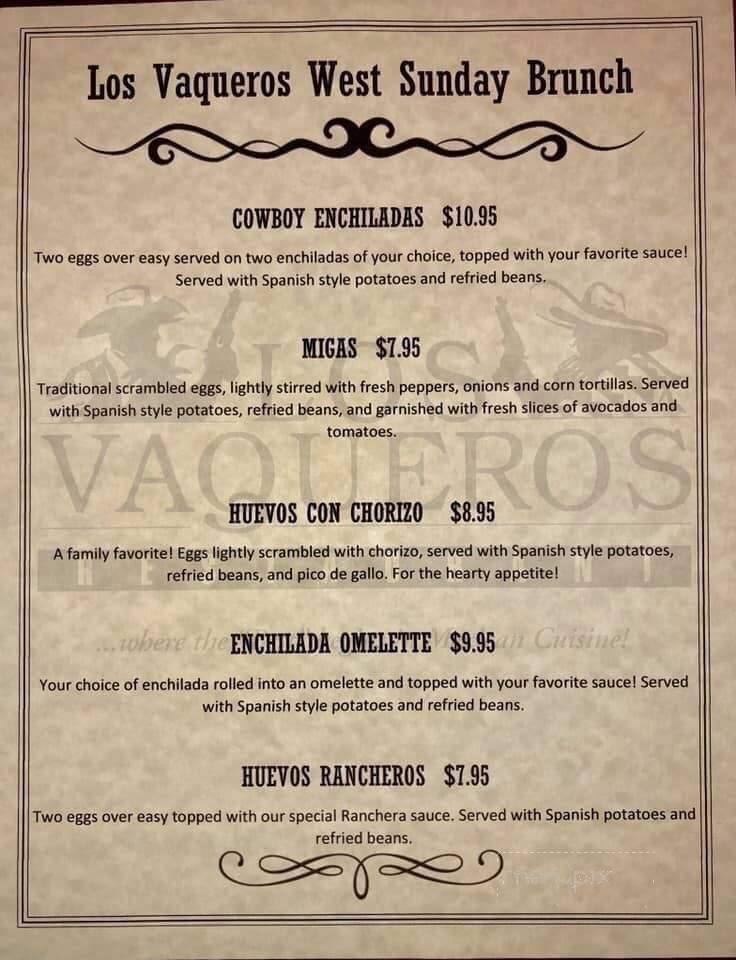 Los Vaqueros West - Willow Park, TX menu_pic