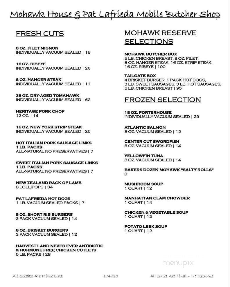 Mohawk House - Sparta, NJ menu_pic