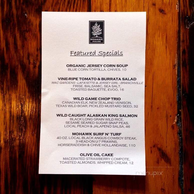 Mohawk House - Sparta, NJ menu_pic