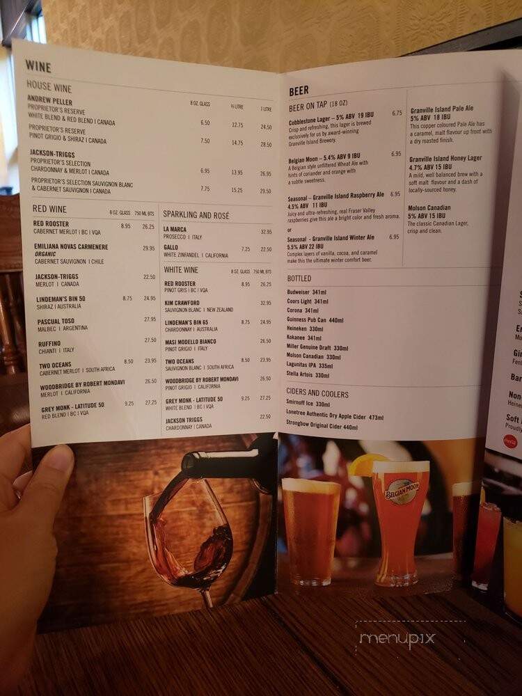 The Old Spaghetti Factory - Kelowna, BC menu_pic