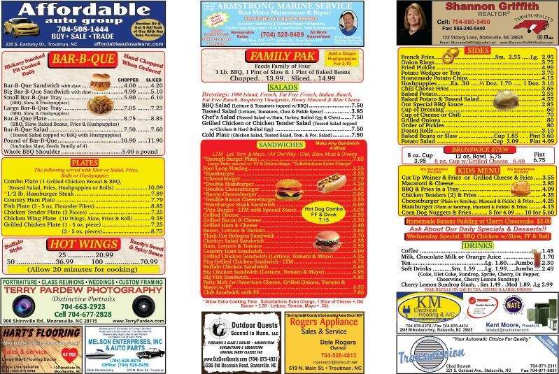 Randy's Bar B Que - Statesville, NC menu_pic