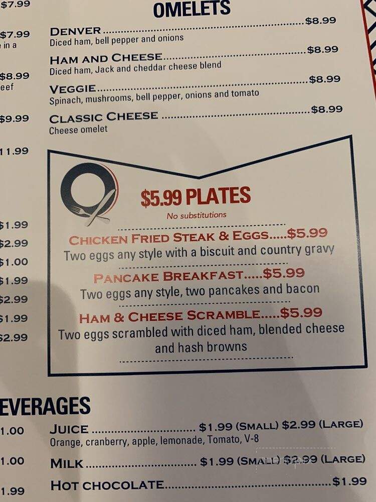 The Dining Car Restauraint at Tamarack Junction Casino - Reno, NV menu_pic