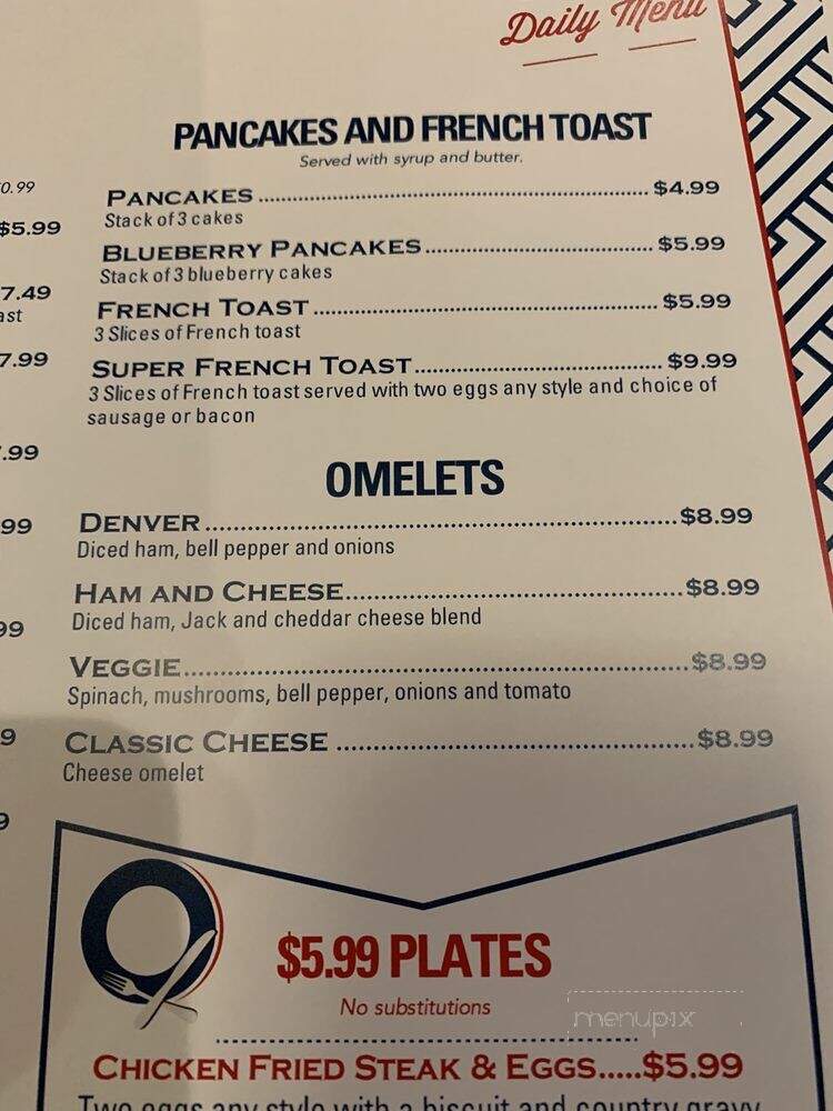 The Dining Car Restauraint at Tamarack Junction Casino - Reno, NV menu_pic